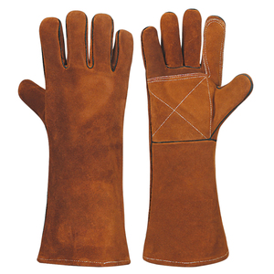 Bonne qualité 100% Polyester synthétique Anti-vibration cuir gants de soudage pistolet paume Anti-coupure étanche gants en cuir hommes - Product Image 1