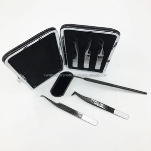 Pinzas Profesionales para Extensión de Pestañas de Acero Inoxidable Antideslizantes con Agarre de Estrella, Plateadas Brillantes, Negras, Antimagnéticas y Antiestáticas - Product Image 2