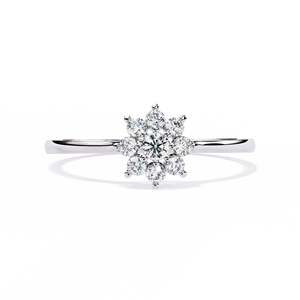 Elegant Premium Quality Lab Grown <b>Diamond</b> Ring Dainty Snowflake Inspired Flower Design Fine <b>Jewelry</b> for Women - Product Image 2