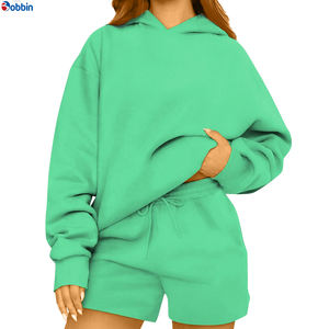 ชุดเซ็ตเสื้อฮู้ดดี้และกางเกงขาสั้นแบบยูนิเซ็กซ์ สไตล์แฟชั่นสำหรับผู้หญิง พิมพ์ลายดิจิทัล 2 ชิ้น พร้อมฮู้ด สำหรับผู้หญิงและเด็กผู้หญิง - Product Image 3