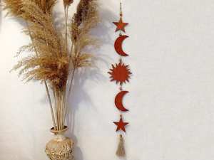 Colgante de pared de madera hecho a mano de alta calificación con detalles de espejo, pieza decorativa artística auténtica para elegante y cultural - Product Image 5