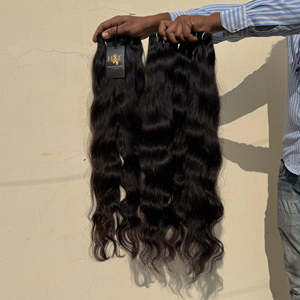 Cheveux de la tempe bruts non transformés de haute qualité Vison brut brésilien Cheveux humains bouclés Raides Ondulés naturels noirs Vendeurs de cheveux raides - Product Image 2