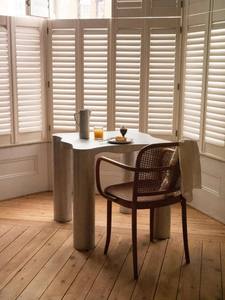 Table à manger design Mobilier moderne minimaliste Table en aluminium massif de forme irrégulière pour salon restaurant - Product Image 5