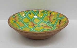 Tazón de cocina de madera y trabajo de Meena con diseño floral, cuenco de mesa de madera maciza de forma redonda de calidad de lujo, cuenco para servir hecho a mano - Product Image 5