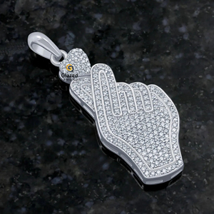 Fino corte redondo VVs Lab Grown Diamonds Bust Down Hip Hop 925 Silver Like Hand Colgante personalizado para Unisex - Product Image 2