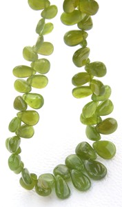 Perles de pierres précieuses en vesuvianite naturelle, forme poire, 9 pouces, lisses, polies, vertes, perles de vesuvianite en vrac pour bricolage, 7,5-12 mm - Product Image 5