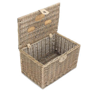 Medium Antique Wash Finish <b>Picnic</b> <b>Basket</b> Elegant Chest Design for Outdoor Dining Enthusiasts - Product Image 2