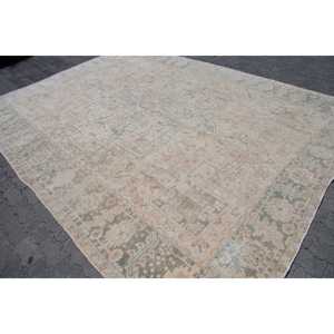 Alfombra Turca de 8.6x11.7 pies, Alfombra Vintage Extra Grande, Alfombra Azul con Diseño Floral - Product Image 2