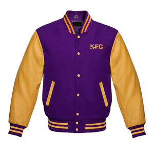 Custom Design Men Varsity Winter <b>Jacket</b> Stand Collar Front Leather Sleeves Eco-Friendly Breathable Casual Wear Soft Inner <b>Lining</b> - Product Image 1