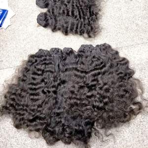 ผมต่อผมมนุษย์ผมบริสุทธิ์จากอินเดียเป็นลอนธรรมชาติทำจากอินเดีย - Product Image 3