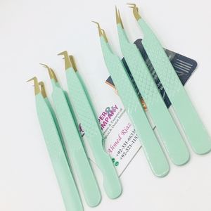 แหนบต่อขนตาโลโก้ขนมิงค์มาใหม่แหนบสแตนเลสปลายแหลมแบบทนทานด้ามจับเรียบ - Product Image 3