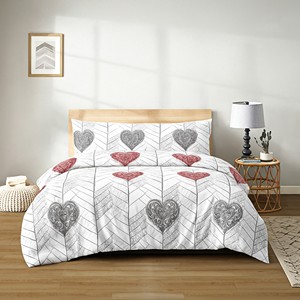 Set copripiumino floreale in poliestere 100% a 3 pezzi con lenzuolo con angoli e federe, biancheria da letto di lusso per la casa - Product Image 2