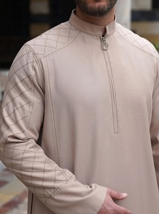 ชุดคลุมสำหรับผู้ชายมุสลิมอาหรับดูไบเสื้อคลุมปักลายคอตั้งสไตล์ตะวันออกกลาง - Product Image 3