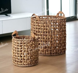 Cesta de Almacenamiento Tejida a Mano de Bambú Ecológico al Mejor Precio, para Ropa y Lavandería, Diseño Moderno para Armario del Hogar - Product Image 3
