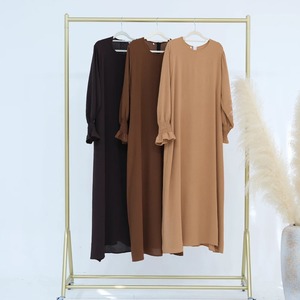 Abaya mujer musulmana vestido dulce estilo manga larga ropa modesta Islam Hijabi bata elegante de talla grande transpirable Ramadán Eid - Product Image 5