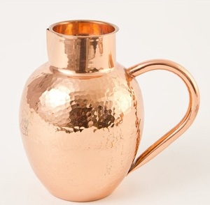 Jarra de agua de cobre de diseño elegante, jarra de agua para Hotel, restaurante, utensilios de cocina, artículos de comedor, jarra de cobre de mesa - Product Image 5