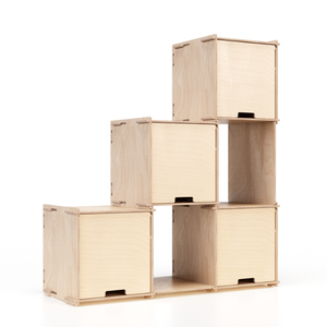 Scaffale modulare autoportante in legno a cubetti 110x120cm a muro ad incastro per libri gioielli uso Garage e ufficio - Product Image 4