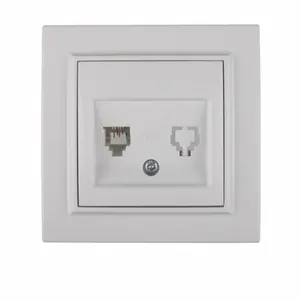 Enchufe TF blanco 16A de alta calidad, 220V, 2 ranuras, toma de corriente eléctrica de pared para teléfono, plástico ABS IP22 para estándar EU/UK/US - Product Image 1