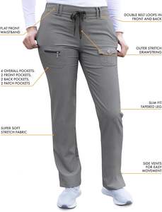 Ensemble de gommage durable en coton mélangé, uniforme médical de médecin et d'infirmière, jogging chirurgical d'hôpital, col en V, vêtement de travail unisexe à logo personnalisé - Product Image 3