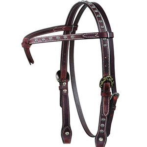 Haltères pour chevaux en cuir de qualité supérieure, design à pois antique, durables, couleur et taille personnalisables, style course, logo personnalisé, style western - Product Image 1