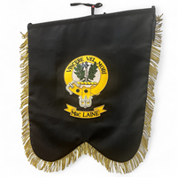 CLAN CREST Gevon EB1 Drapeau écossais personnalisé brodé à la main pour dudelsaks, avec mât en bambou, pour performance
