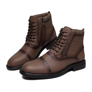 Chaussures en cuir légères anti-glissantes à lacets avec fermeture Chaussures en cuir imperméables avec nouveau design sur mesure - Product Image 3