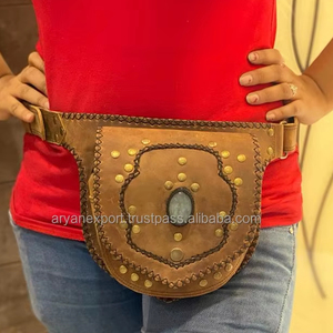 Handmade Vintage Genuine Leather Fanny Pack Waist Bag with Adjustable Strap Multi <b>Pocket</b> Women's Hip Bum Bag for Outdoors Travel - Product Image 4