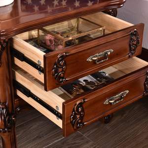 Table de chevet Wenjin en bois d'acajou de haute qualité, couleur marron, pour salon et chambre à coucher. - Product Image 3