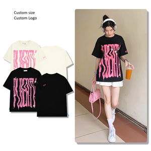 T-shirt unisexe en coton ample 260gsm pour femmes col rond pré-rétréci grande taille t-shirts pour femmes grande taille fabriqués au Vietnam - Product Image 1
