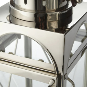 Silver Nickel Metal Pillar <b>Candle</b> Holder with Leather Handle for Home & <b>Outdoor</b> Christmas Decorations Elegant <b>Lantern</b> Jar Design - Product Image 5