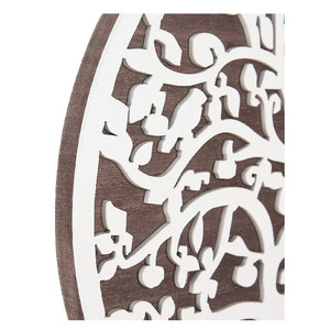 Sculpture murale en bois marron foncé et blanc découpé au laser de 12 pouces, arbre de vie, plaque d'art suspendue pour la décoration intérieure - Product Image 2
