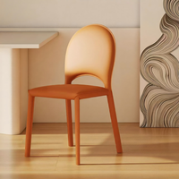 Chaise de salle à manger en cuir style crème OEM pour la maison, design moderne, chaise de dîner stable pour la maison, le bureau et le bar à domicile