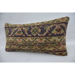 Oreiller en laine bohème beige 12x24 pouces coussin carré vintage coussin décoratif tissé pour canapé utiliser produit de noël - Product Image 3