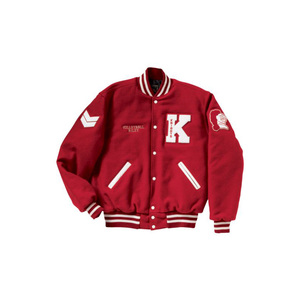 Veste universitaire en cuir de laine de qualité supérieure 4XL à capuche Stand College Letterman Bomber Jacket Tissu respirant Poche en chenille - Product Image 5
