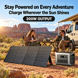 Panel Solar Plegable Negro de 200W, Cargador Monocristalino Portátil para Acampar al Aire Libre - Product Image 2