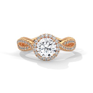 Anillo Solitario con Halo Infinito de Moissanita de Corte Brillante Redondo de 1.0 ct, Plata de Ley 925, Anillo de Compromiso, Joyería Fina Hecha a Mano, Regalo - Product Image 1