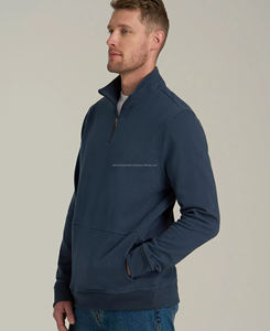 เสื้อสเวตเชิ้ตผู้ชายคุณภาพพรีเมียม ผ้าฟลีซผสมโพลีเอสเตอร์/คอตตอน แบบซิปครึ่งตัว ระบายอากาศได้ดี ลายเรียบ ปักลาย กระเป๋าตั้ง ดีไซน์ดิจิทัล - Product Image 3