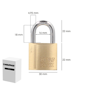 Normal Bow Brass <b>Padlock</b> 30 mm. Target Series - Product Image 2