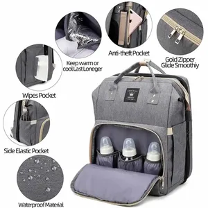 3 в 1 Многофункциональный портативный Мама сумка для путешествий, переносная Колыбель для младенцев сумка для подгузников с рюкзаком для пеленания