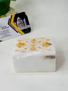 กล่องเก็บเครื่องประดับหินอ่อนคุณภาพสูง ลายดอกไม้ รูปทรงสี่เหลี่ยมผืนผ้า งานฝีมือประณีต ดีไซน์ฝังลายทนทาน ลายธรรมชาติ ชิ้นงานที่ดีที่สุด - Product Image 5