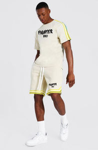 Ensemble t-shirt et short d'été en coton à manches courtes pour hommes Streetwear surdimensionné respirant pour hommes - Product Image 4