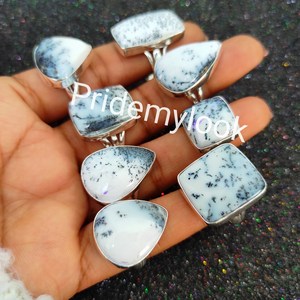 Dendrite Opal Gemstone <b>Statement</b> <b>Ring</b> 925 Sterling Silver Bulk Wholesale Jewelry for Party Occasions - Product Image 4