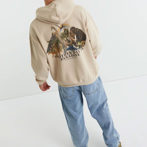 Men's 100% Cotton <b>Blended</b> Thick Heavyweight French Terry Pullover Hoodie Custom Fleece Oversize Hoodies for Winter - Product Image 6