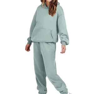 Conjunto de chándal unisex al por mayor, conjunto de sudadera polar con capucha para hombre y mujer, diseño de logotipo personalizado, chándal de algodón informal para entrenamiento al aire libre - Product Image 2