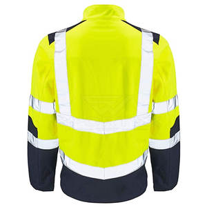 Chaqueta DE SEGURIDAD cortavientos transpirable impermeable para hombre con cuello levantado reflectante ropa de trabajo al aire libre de alta calidad logotipo frontal - Product Image 2
