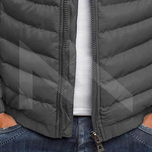 Veste matelassée en toile de haute qualité pour homme avec col montant |   Vêtements décontractés d'extérieur imperméables, respirants et à séchage rapide, options personnalisables - Product Image 5