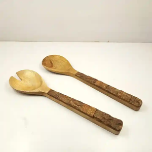 Cucharas de Madera Ecológicas Hechas a Mano, Servidor de Ensaladas con Espejo para el Hogar, Hotel, Restaurante, Utensilios de Cocina, Vajilla - Product Image 2