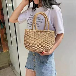 กระเป๋าโท้ทฟางสำหรับผู้หญิง, กระเป๋าสะพายไหล่สไตล์โบฮีเมียนความจุขนาดใหญ่กระเป๋าชายหาดพร้อมซับใน - Product Image 3