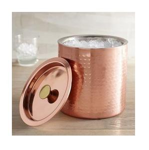 Couvercle de seau à bière en acier inoxydable plaqué nickel/cuivre, design moderne et élégant, portable, écologique, pour fêtes et bars, capacité 5L - Product Image 1