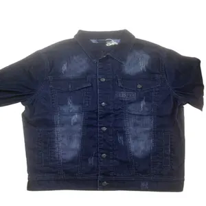 โรงงานโดยตรง Flocked DENIM เสื้อแจ็คเก็ตฤดูใบไม้ผลิฤดูร้อน 9.7 ออนซ์ B/W สีฟ้า Flocked DENIM ผ้ายีนส์ยืดกางเกงยีนส์